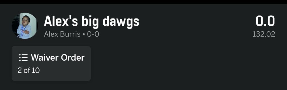 Updated team profile pic for Alex’s Big Dawgs with the picture Jake suggested using