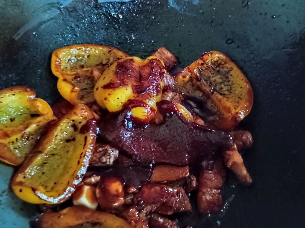 Add dollop of gochujang, black bean sauce and a squeeze of lime.