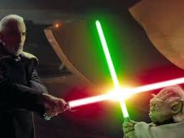 Yoda lightsaber duel with count Dooku 