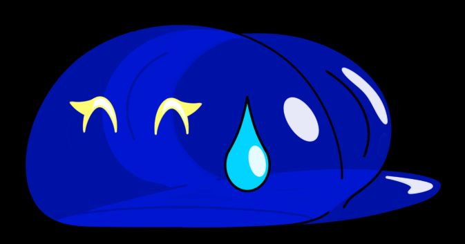 Me as a slime, doing the "^^;" face.
