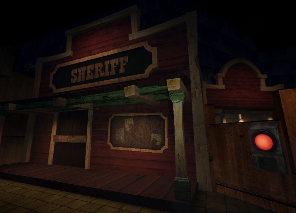 Sheriff building in wild west indoor theme park
