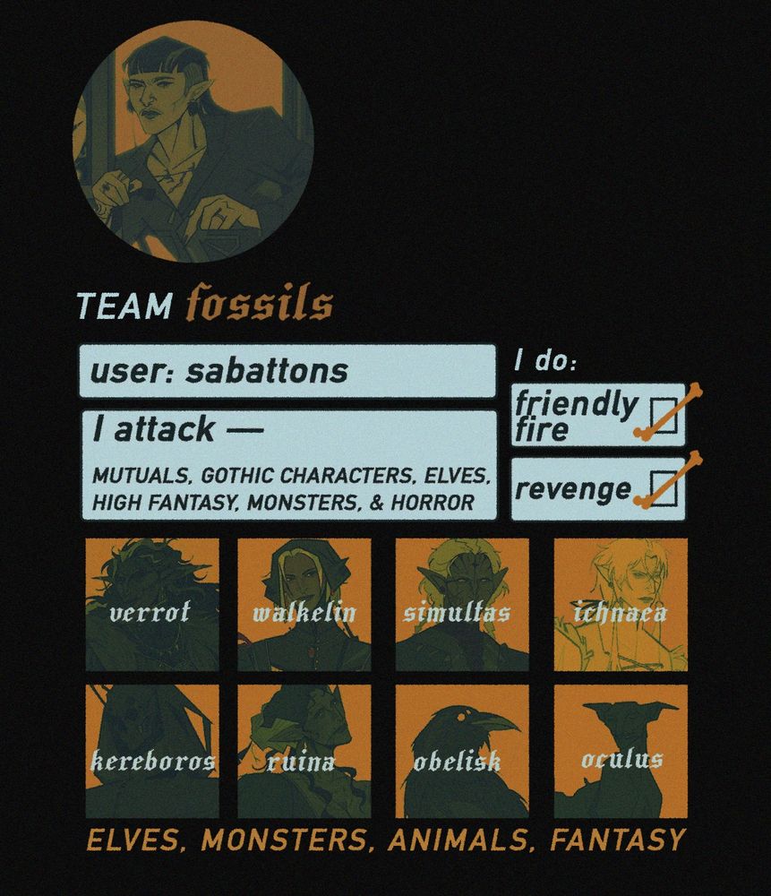 the artist and their characters, for artfight 