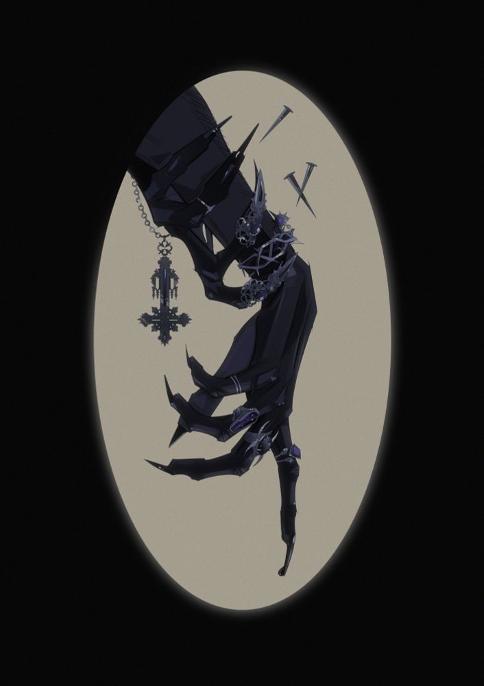 blackened hands adorned with jewelry offer a droplet of ichor to those brave enough to put their tongue to it. 