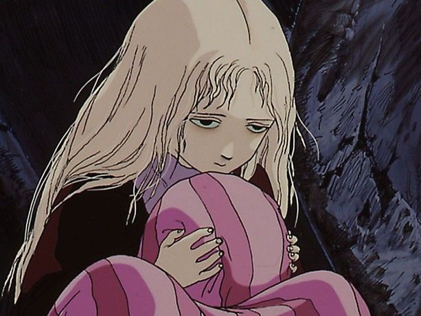 Still frame of the girl from the film Angel's Egg.