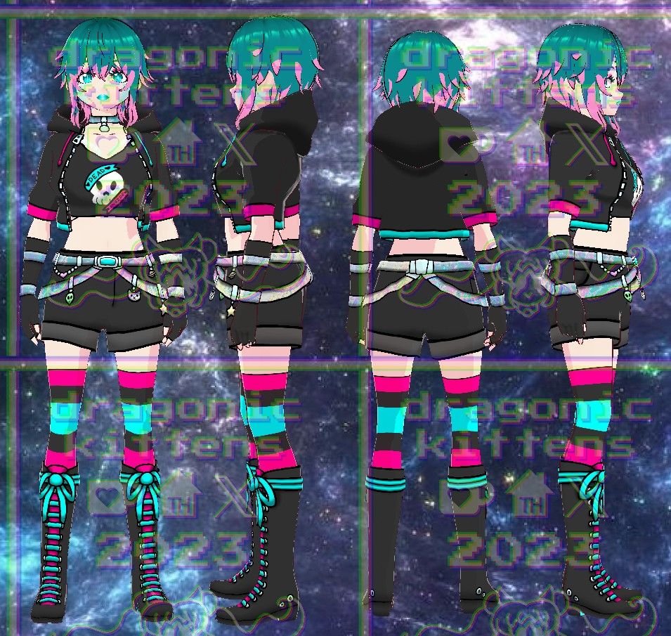 3D model I use on stream, main outfit ver