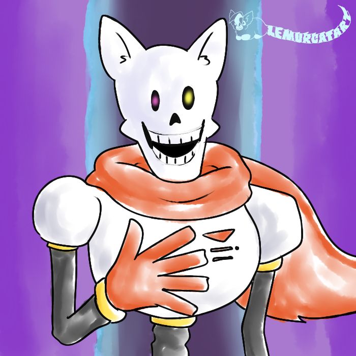 This Papyrus has pink and yellow eyes and also cat ears
