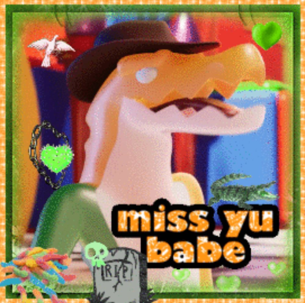 a picture of a worm with a cowboy hat and the words miss you babe