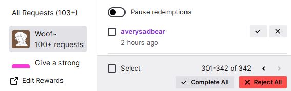 Woof being redeemed 342 times.