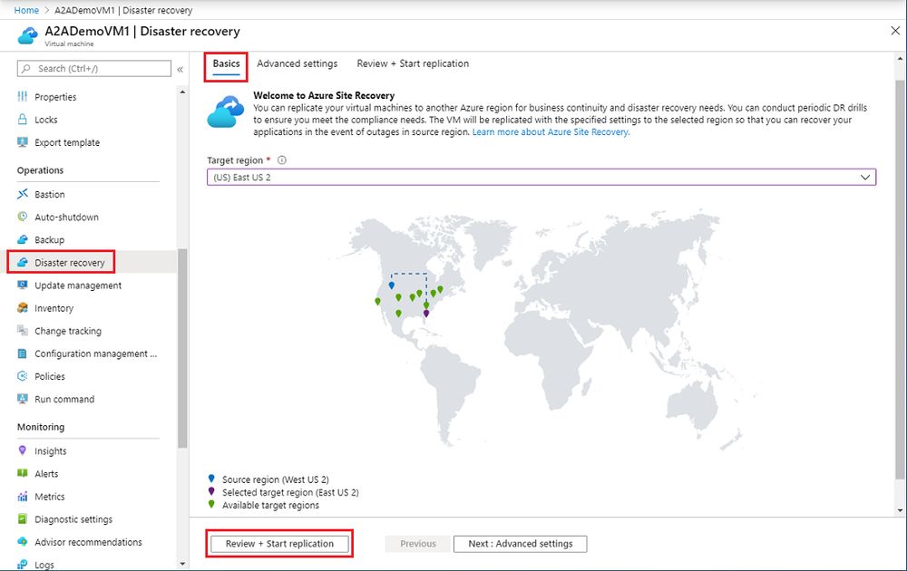 Screeshot of how to enable replication