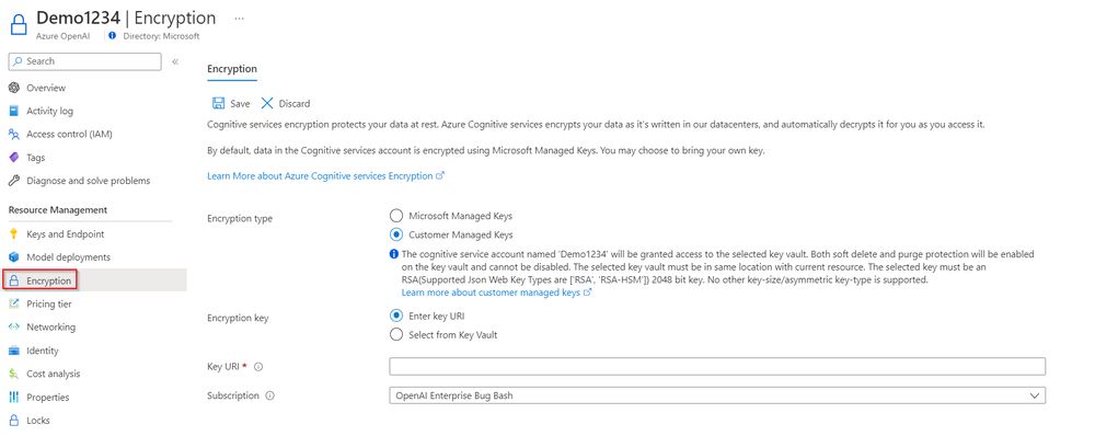Screenshot of create a resource user experience.