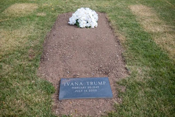 Ivana Trump's lonely grave at Bedminster. Fore!