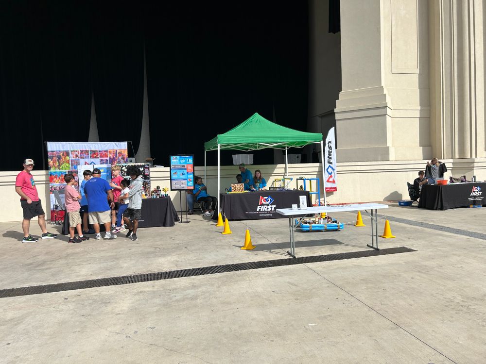 The FIRST Robotics booth at Huntsville STEAMfest.