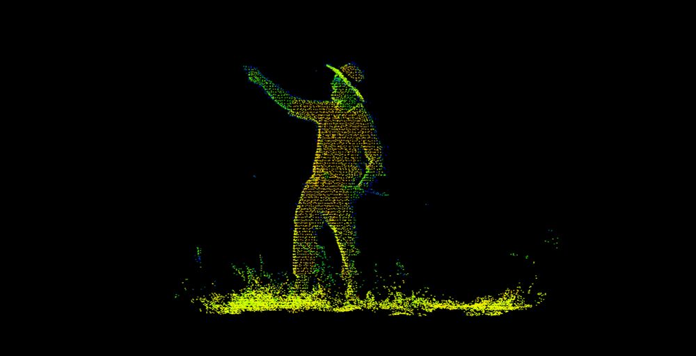 Scientist pointing in 3D