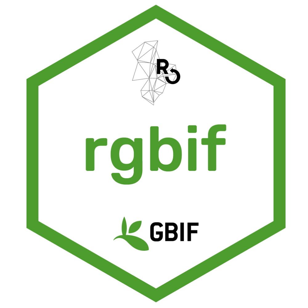 green and white rgbif hex logo