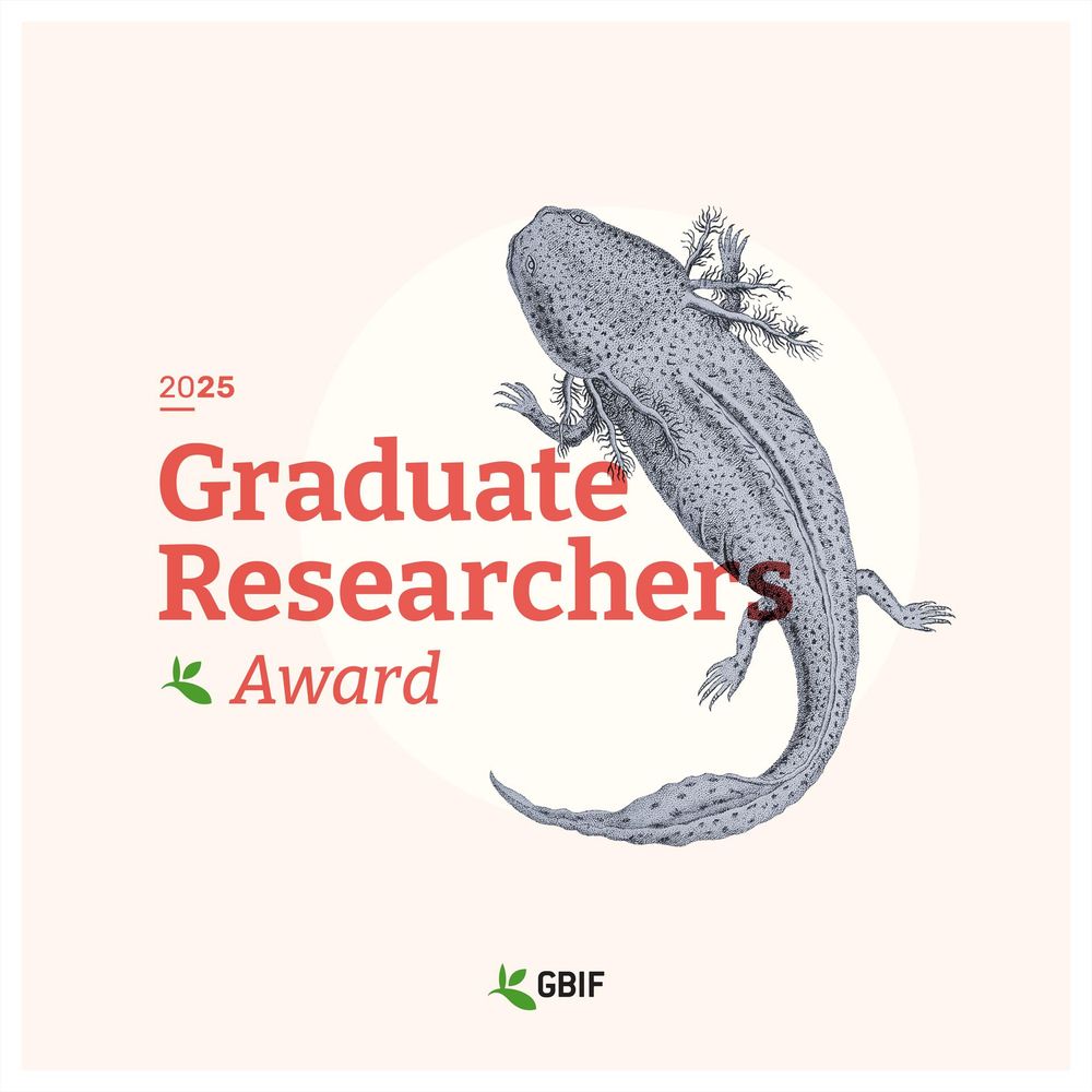 peach coloured graphic with a drawing of a salamander and text that reads 2025 graduate researchers award