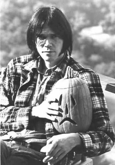 Neil Young with a pumpkin