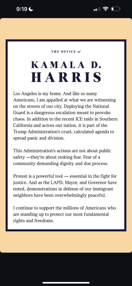 A true president’s statement.