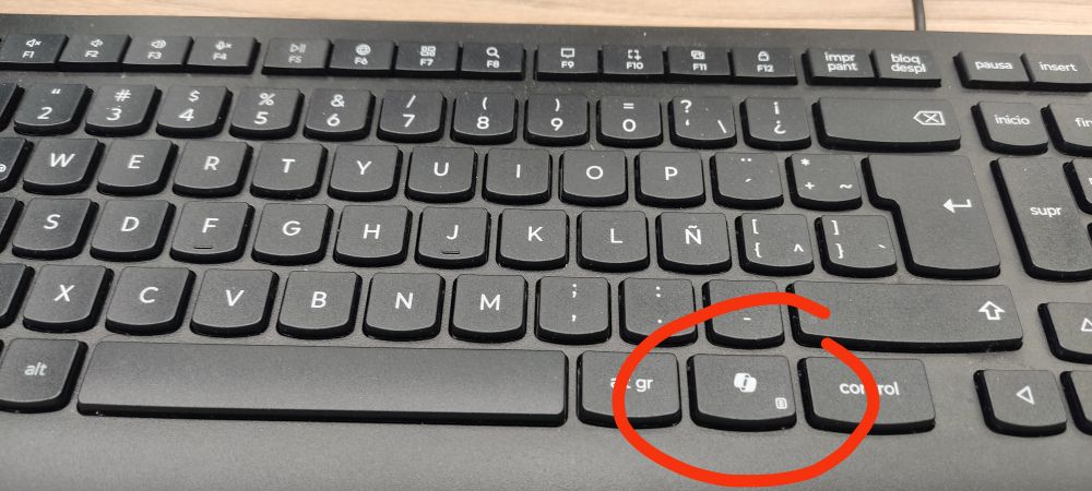 keyboard i use at work, where an effin' Copilot button is circled in red