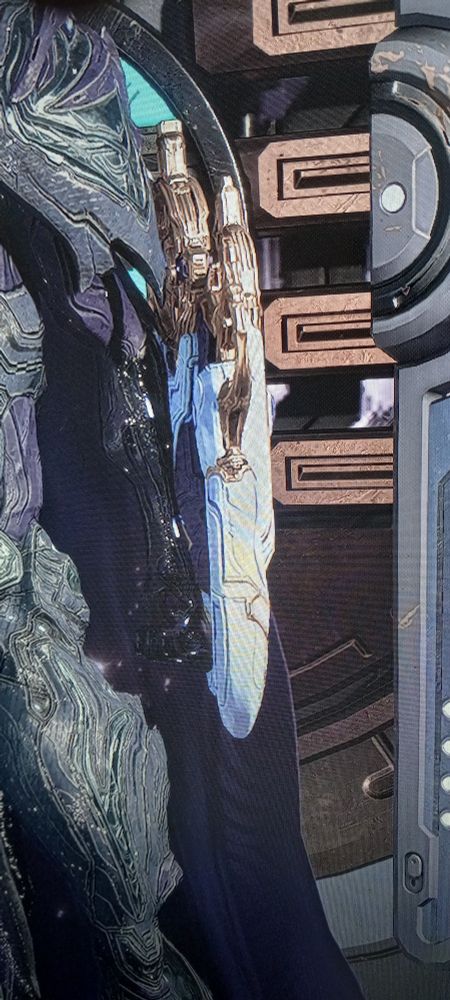 A side view of Aegis Prime, showing off how round and thick the shield is, adding to the feeling it's made of foam.