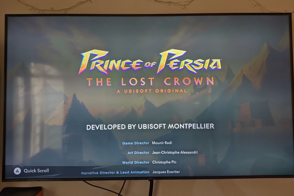 Rolling credits of the game