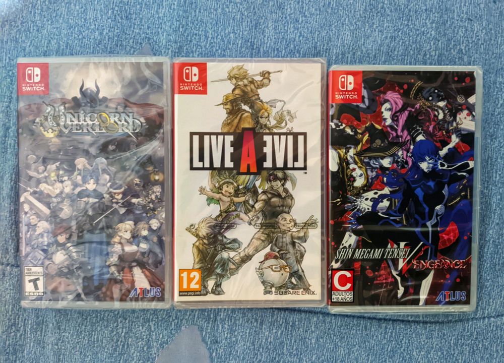 Three physical editions of the listed games 