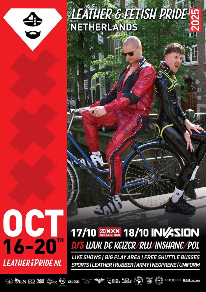 Leather & Fetish Pride Netherlands poster
Oct 16-20th from https://www.leatherpride.nl/