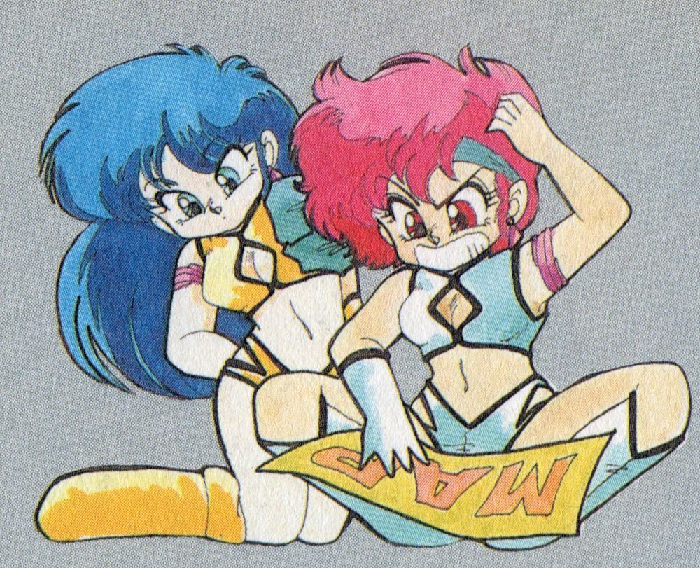 Kei is scratching her head as she looks at a giant sheet of paper labeled "MAP" while Yuri looks over her shoulder.