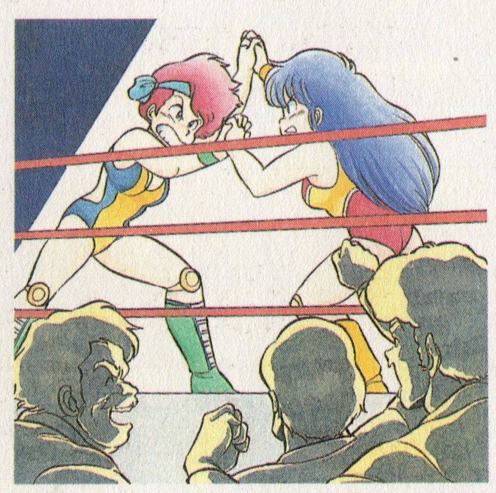 The Beauty Pair--er, I mean the Dirty Pair wrestling! This is based on one of the endings you can get in the game, which involves Chief Gooley firing the Lovely Angels and telling them they're better suited for pro wrestling.