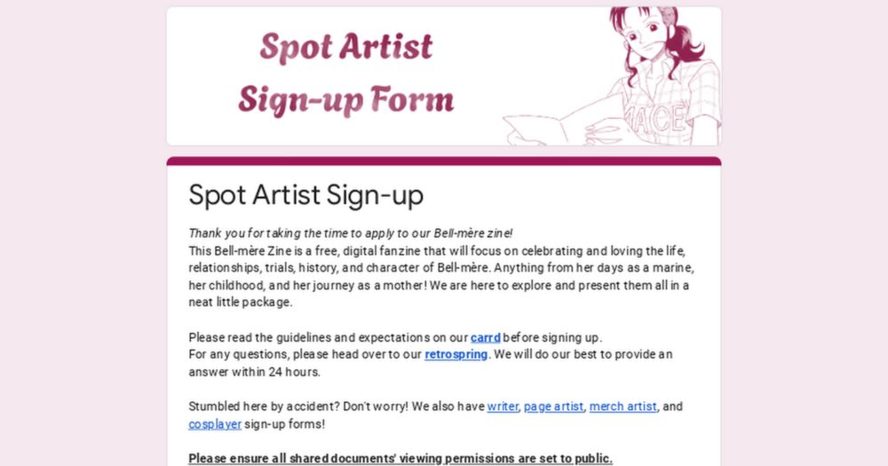 Spot Artist Sign-up