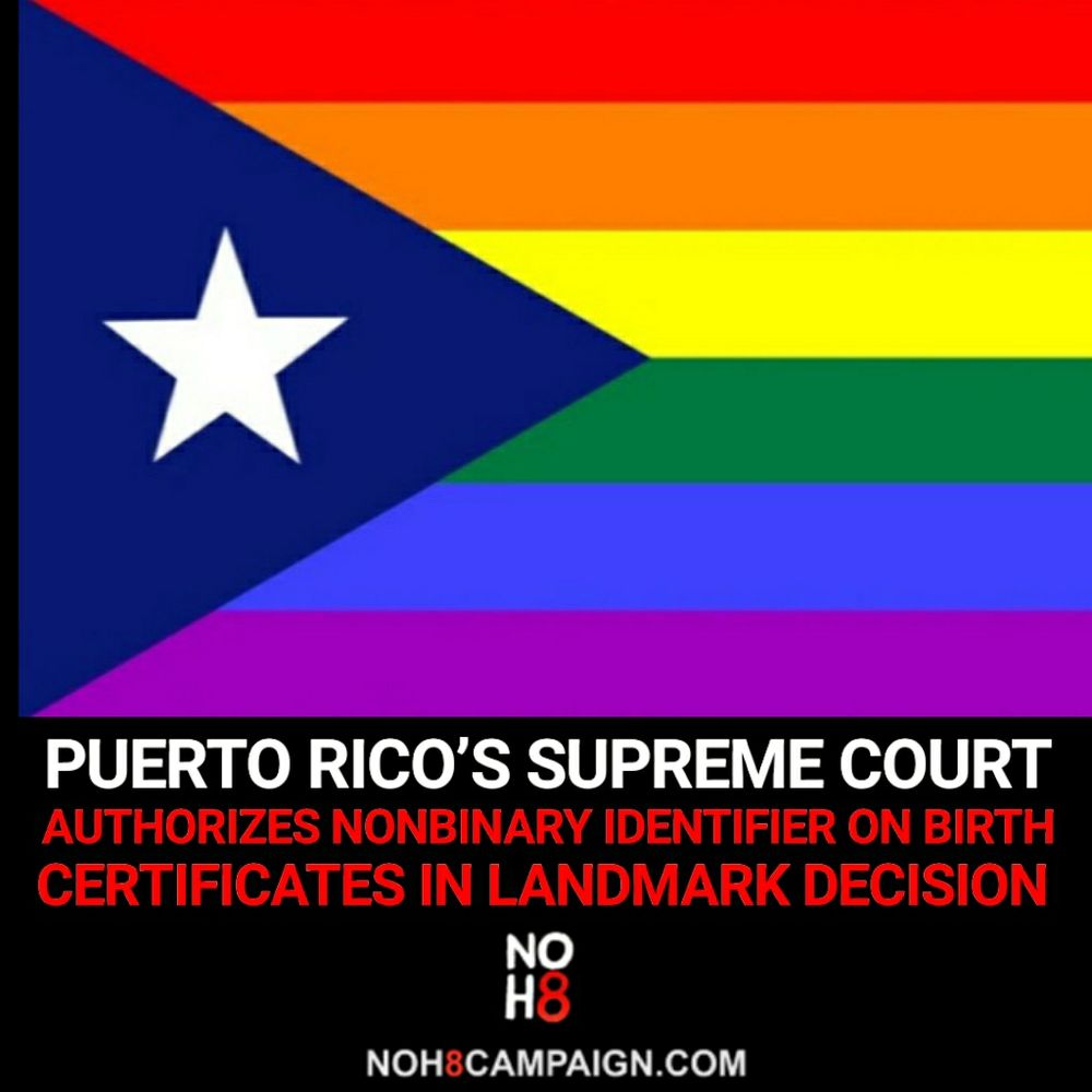 Puerto Rico’s Supreme Court authorizes nonbinary identifier on birth certificates in landmark decision #NOH8 