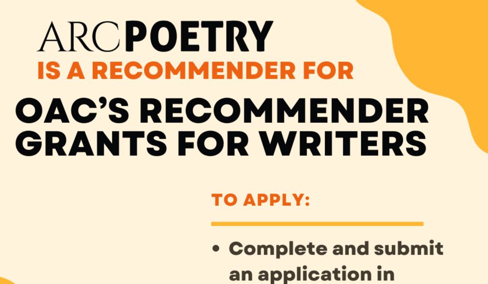 Arc is part of OAC's Recommender Grants for Writers