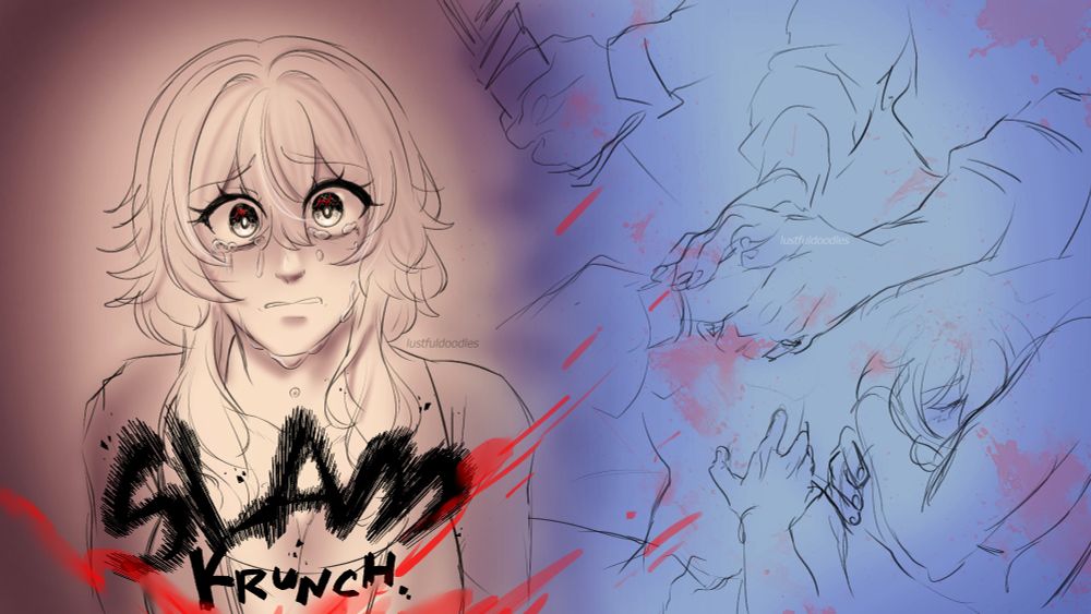 Artwork based on Flowers of the Fallen Moon Chilumi fanfic.
Lumine is distressed witnessing the torture of Childe who has just had a nail hammered into his hand with all of the Bough Keepers's strength crushing his bones and causing blood to spew out.
Lumine watches, unsure how to process and can only thing of the times he's held her or protected her with those hands.