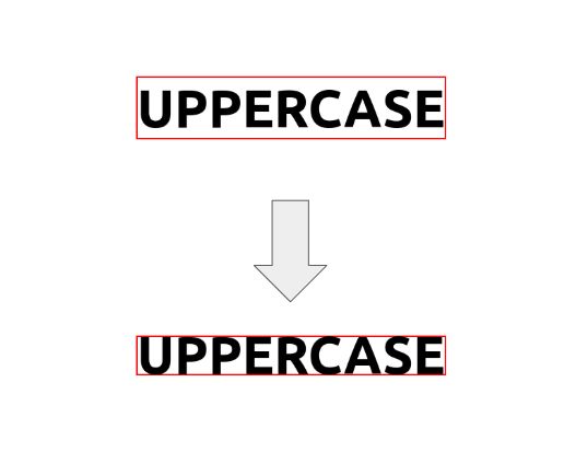 Illustrating how to remove spaces above and below an uppercase text