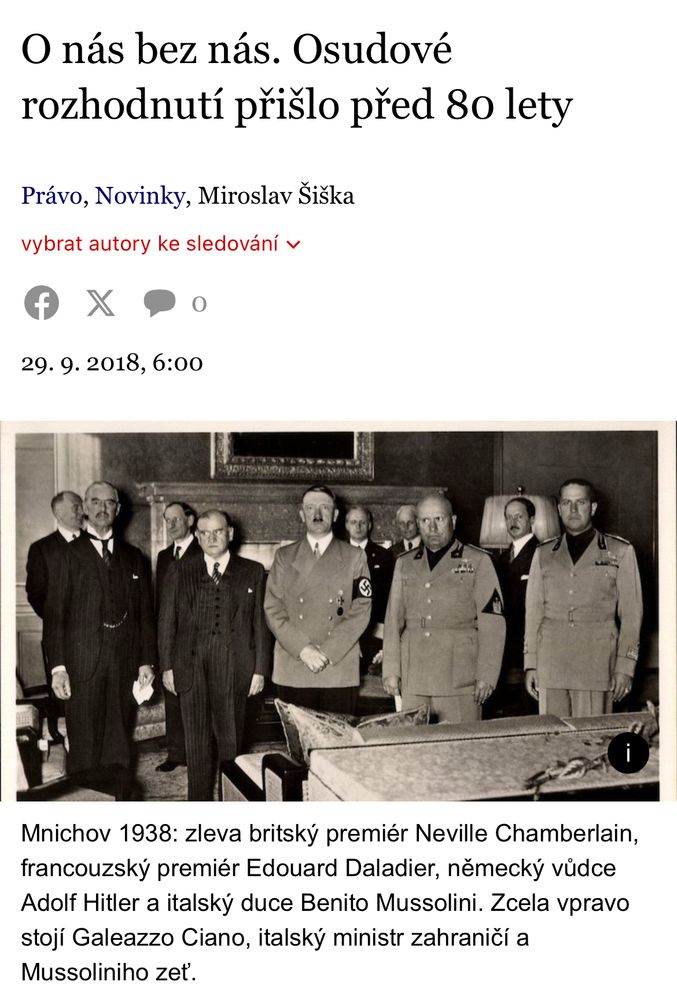 Photo prise lors de la conclusion des accords de Munich en 1938 avec les signataires. 