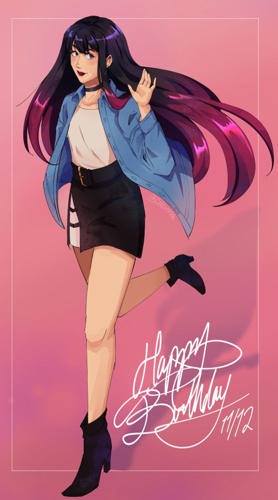 Tsubaki from WindBreaker by Satoru Nii with the text "Happy Birthday 11/12"
