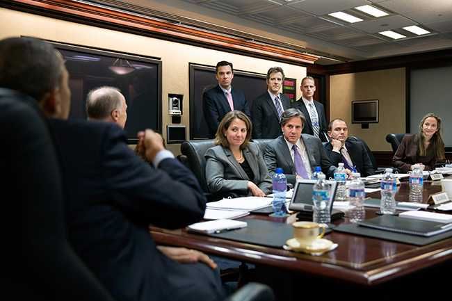President Barack Obama attends a meeting in the Situation Room of the White House, April 2, 2013.