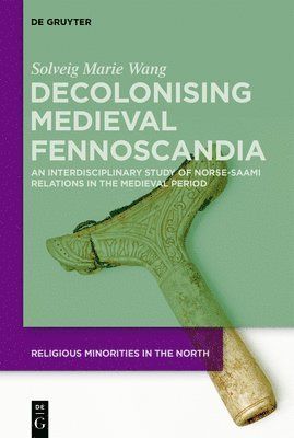 Book cover showing a Saami drum stick in horn with ornamental carvings