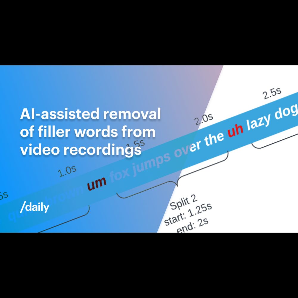 AI-assisted removal of filler words from video recordings