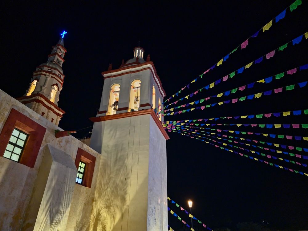 Church with festive decorations.