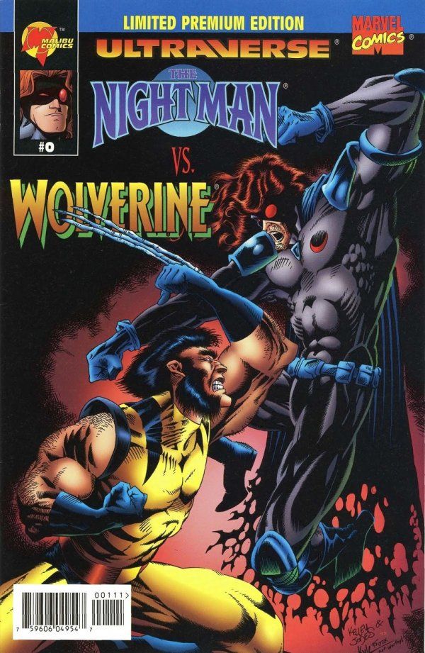 Cover of Night Man vs. Wolverine #0 by cover by Kelley Jones