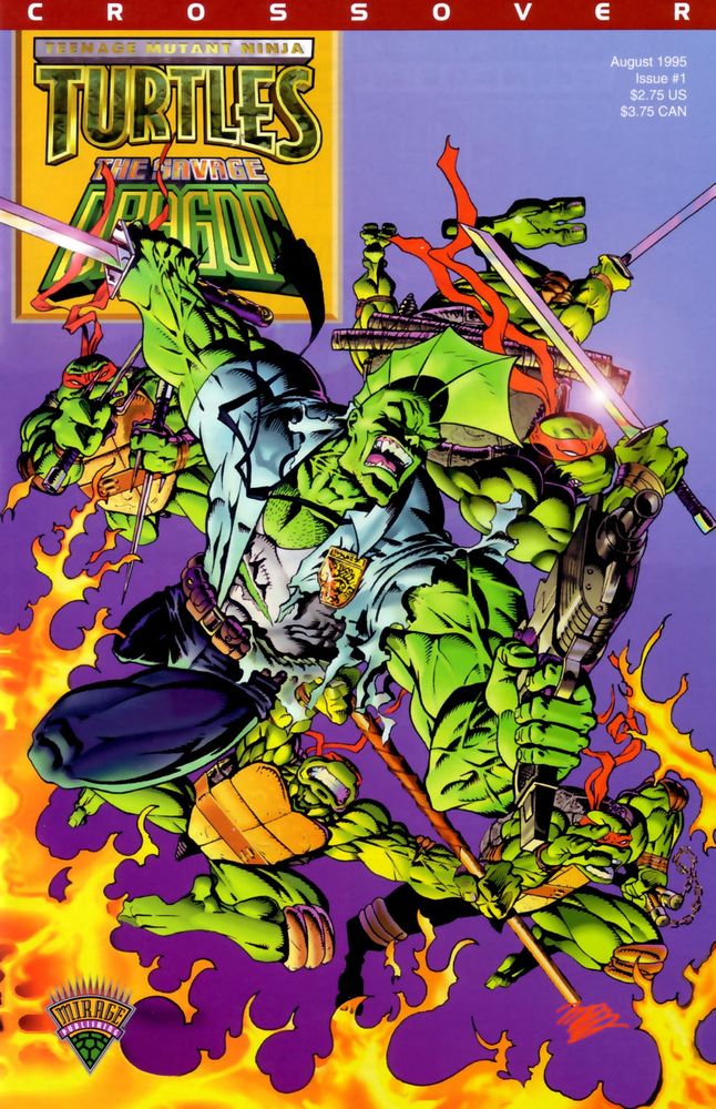 Cover of Teenage Mutant Ninja Turtles/Savage Dragon Crossover #1 by Michael Dooney