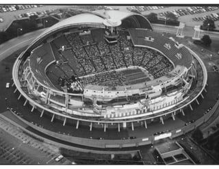 Civic Arena with the roof open aerial view.
