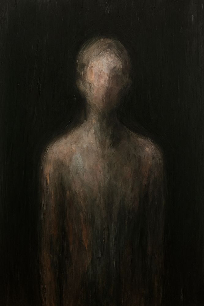 Unseen is a visceral expressionist portrait that confronts the viewer with a solitary, faceless figure suspended in darkness. The muted, earthy palette of oils bleeds into the background, blurring the boundaries between body and void. With no facial features to anchor it, the figure becomes a vessel for silence, grief, and unspoken emotion. Brushstrokes shift like whispers across the canvas, suggesting both presence and erasure. This piece embodies the isolation of being overlooked, or of slowly forgetting oneself. A haunting meditation on what it means to exist unseen.

Art copyright ©Yves Broeckx