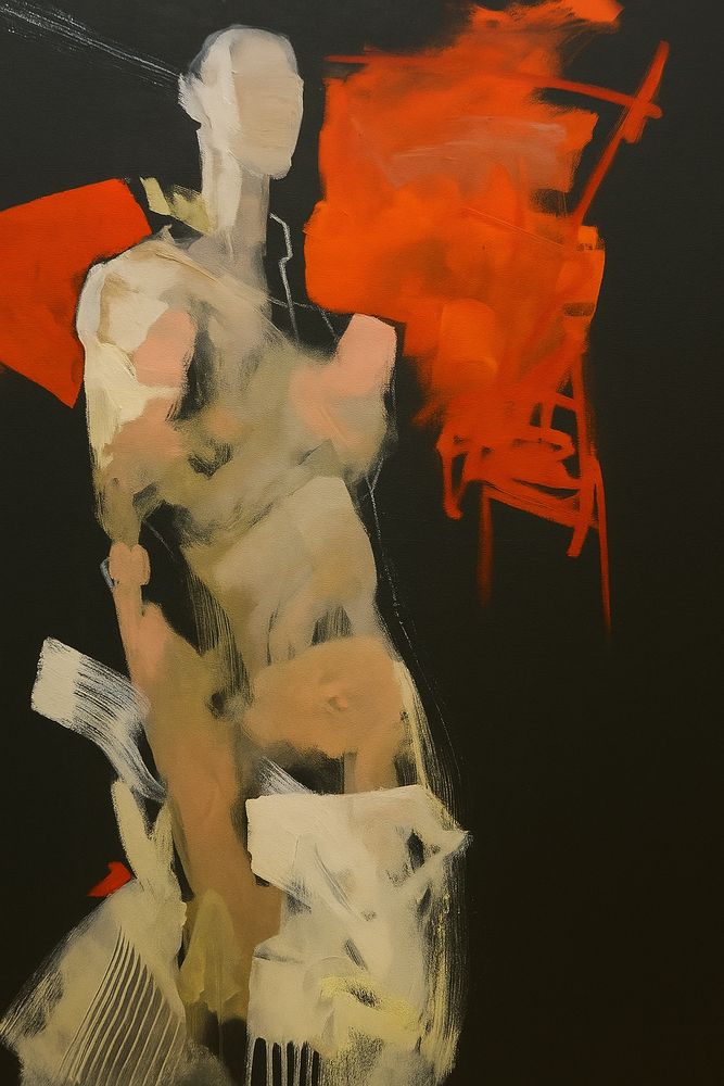 Echo of the Frame is a visceral exploration of the human form as it dissolves into abstraction. The figure, rendered in muted skin tones and swathes of white and gray, emerges ghostlike against a deep black void. Flashes of intense red interrupt the composition—angular and aggressive—suggesting internal conflict or external pressure. The piece juxtaposes softness and violence, presence and absence, capturing the fragile moment where identity begins to unravel. It is both haunting and arresting, inviting viewers to project their own meaning onto the fragmented silhouette.

Art copyright ©Yves Broeckx
