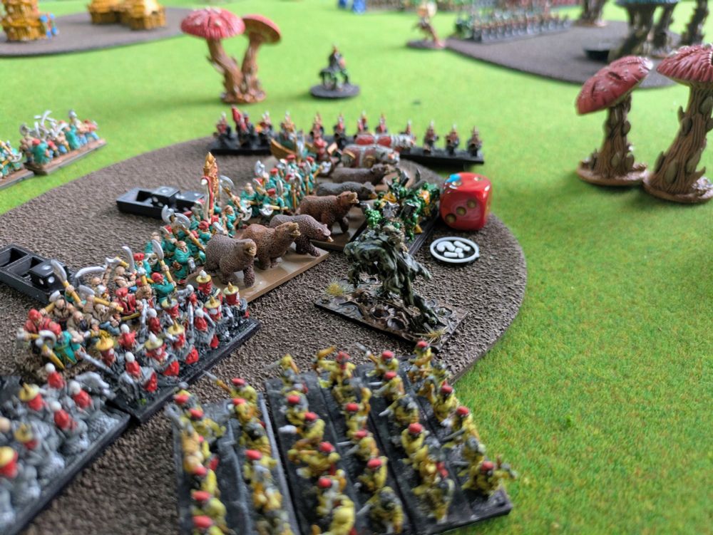 A game of Warmaster using 10mm miniatures.
Kislevites fighting!