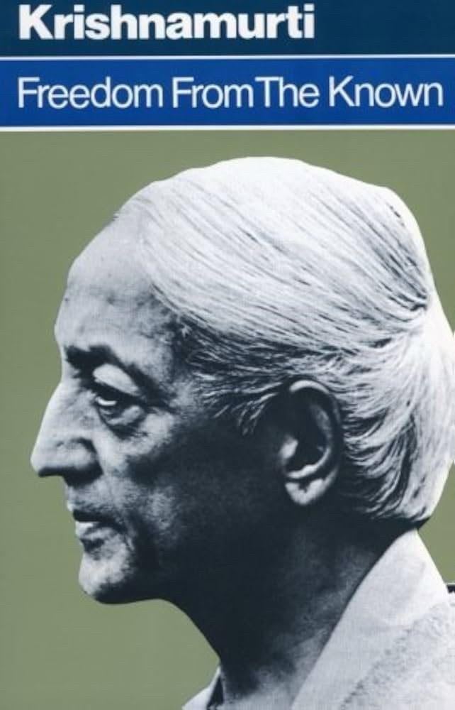 Photo of an elderly man in profile. Krishnamurti: Freedom From the Known