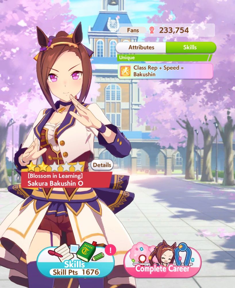 Same as previous screenshot except now showing the skills tab, which has 0 skills besides the unique one.