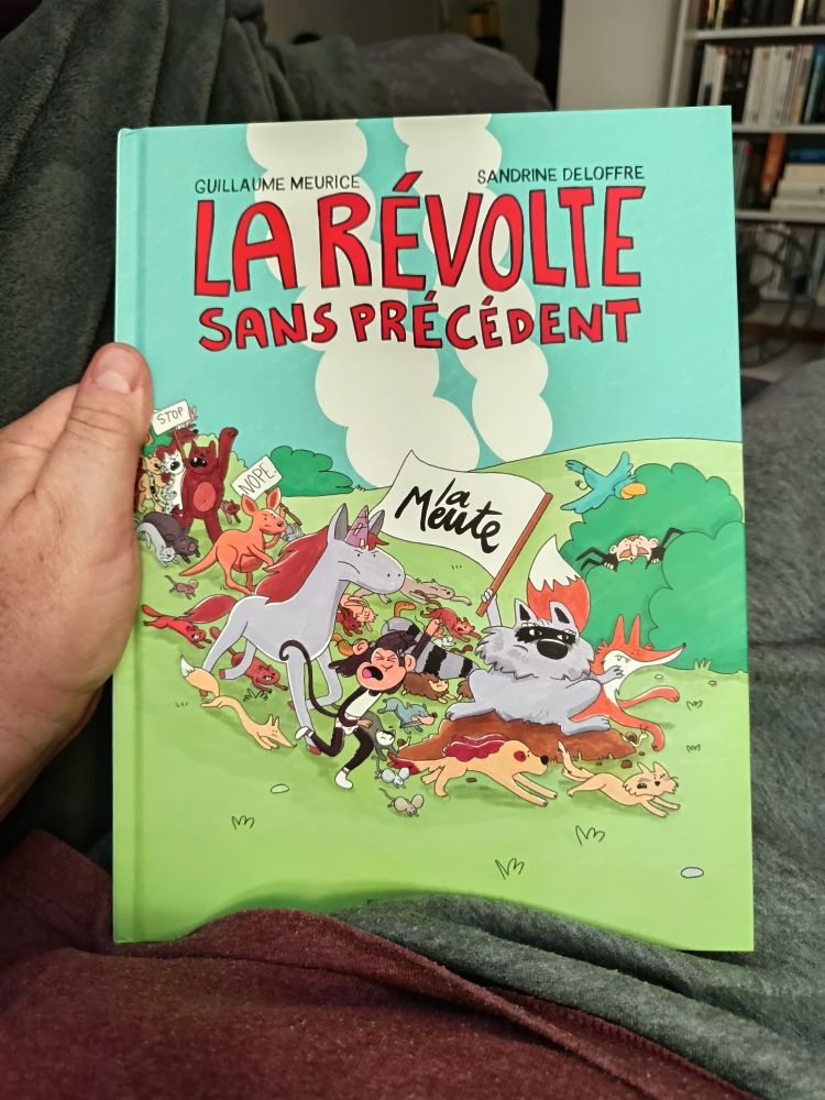 Photo de la couverture de la BD "La révolte sans précédent" de Guillaume Meurice et Sandrine Deloffre