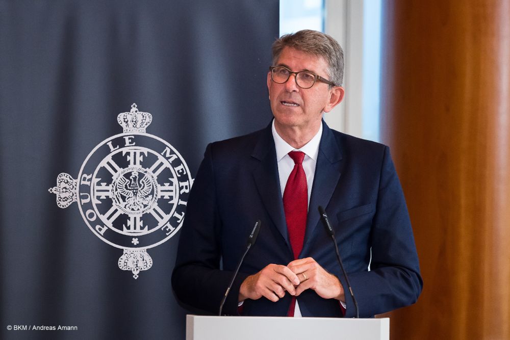 Kulturstaatsminister Wolfram Weimer bei seiner Rede zur Jahrestagung des Ordens pour le mérite. 