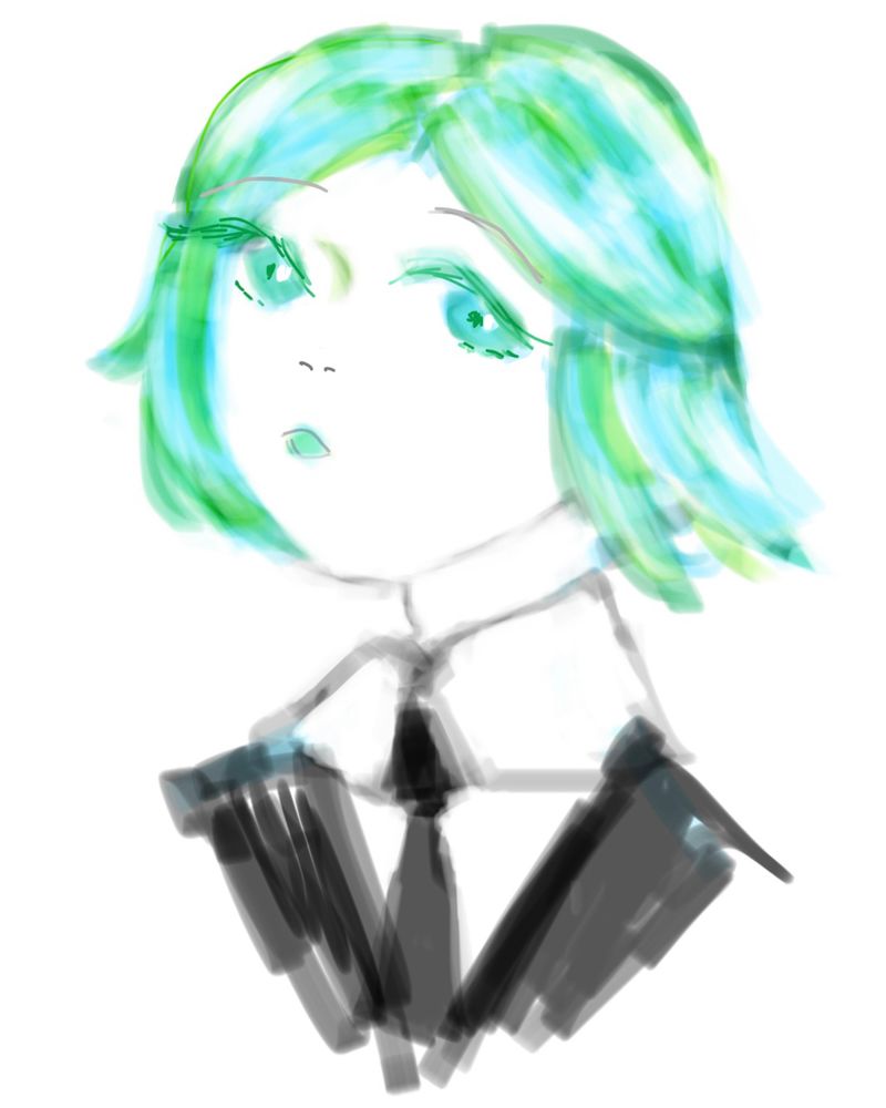 『宝石の国』のファンアート
フォスフォフィライトの顔から肩あたりまでを描いたイラスト。